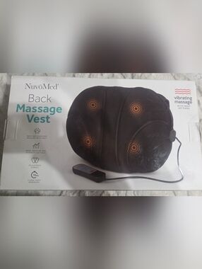 Heated Back  And Shoulder Massage Vest NuvoMed Vibrating Adjustable Straps
